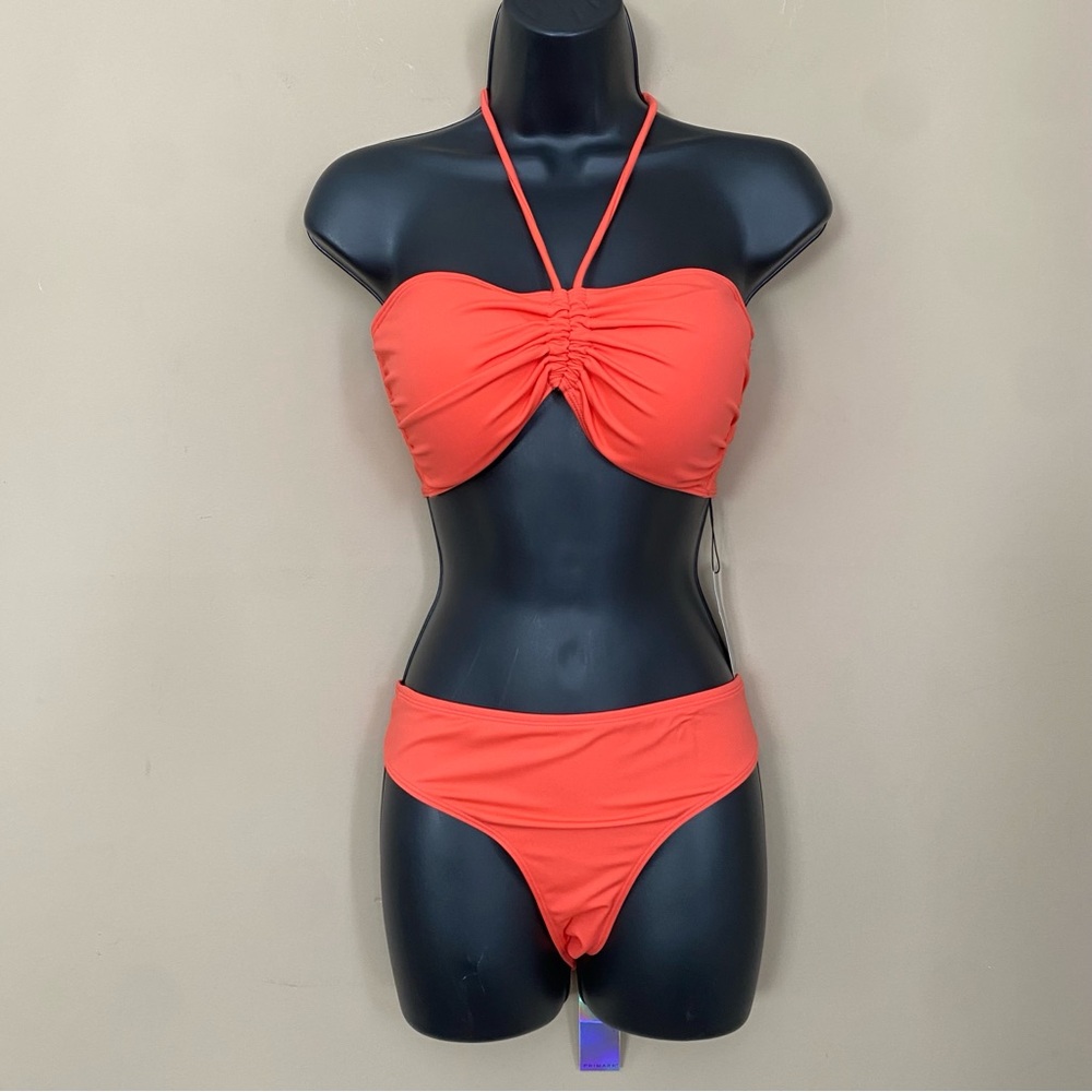 NEW Primark Orange Halter Bandeau Bikini Set